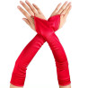 CrossGearX Mitaines Longues Satin Gloves Rouges